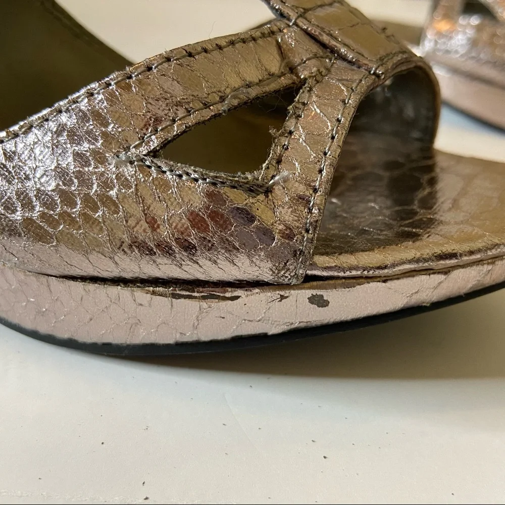 Metallic Heels Snake Skin Print Size 9 - Picture 10 of 10